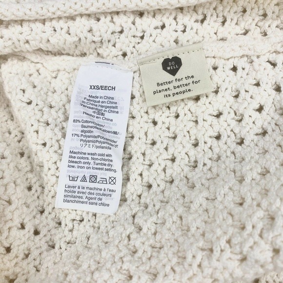 Madewell Pearl Ivory Austen Open-Stitch Chunky Knit Sweater XXS NWT - Picture 10 of 12